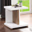 Contemporary Solid Wood End Table, High Gloss Two - Tone, Open Shelves, 22X22x23.56 Inches Modern Tone Design, Gloss, Replicated Base