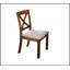 Ensemble de 2 chaises de salle à manger en chêne antique avec dossier ouvert en X et coussin rembourré