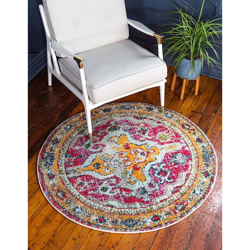 Abstract Indoor Rug, Round 4'