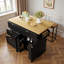 Ensemble d'îlot de cuisine 3 pièces avec 2 tabourets, table de cuisine à abattants avec prise de courant et armoire de rangement 3 pièces-2040879413