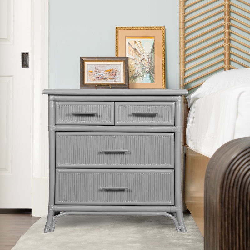 4 - Drawer Nightstand, Light Gray
