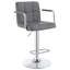 Tabouret de bar chromé réglable avec accoudoirs-1464225610