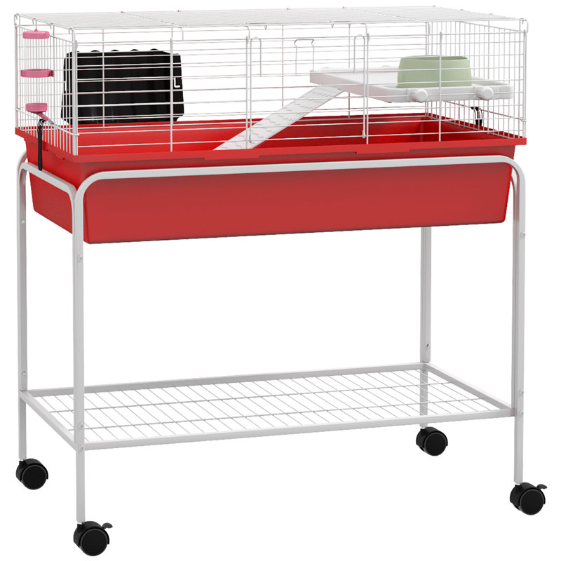 Cochon d'Inde 39 po, hérisson, furet, 39 po, rouge, 35.25" H x 33" W x 18.5" D, Red/White