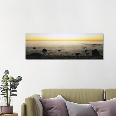 Rock-Laden Beach, Block Island, Rhode Island, USA by Panoramic Images - Wrapped Canvas Panoramic Print