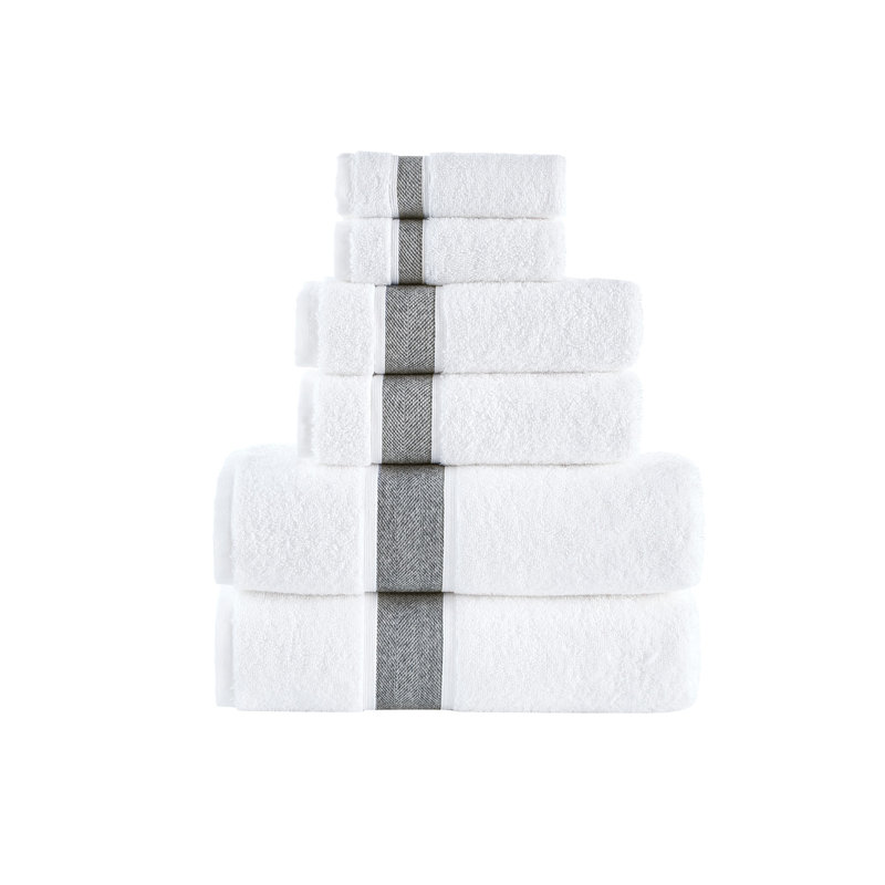 Turkish Cotton Plush Jacquard Mulit-Size Set, Anthracite