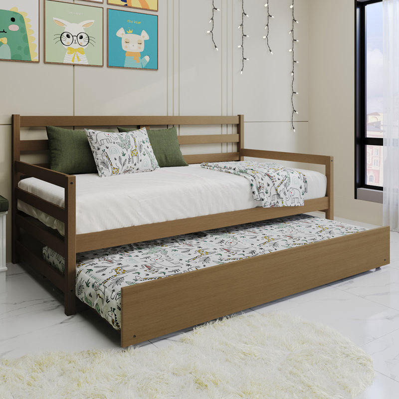 Oeds 81.1'' W Rubberwood Daybed, Light Oak
