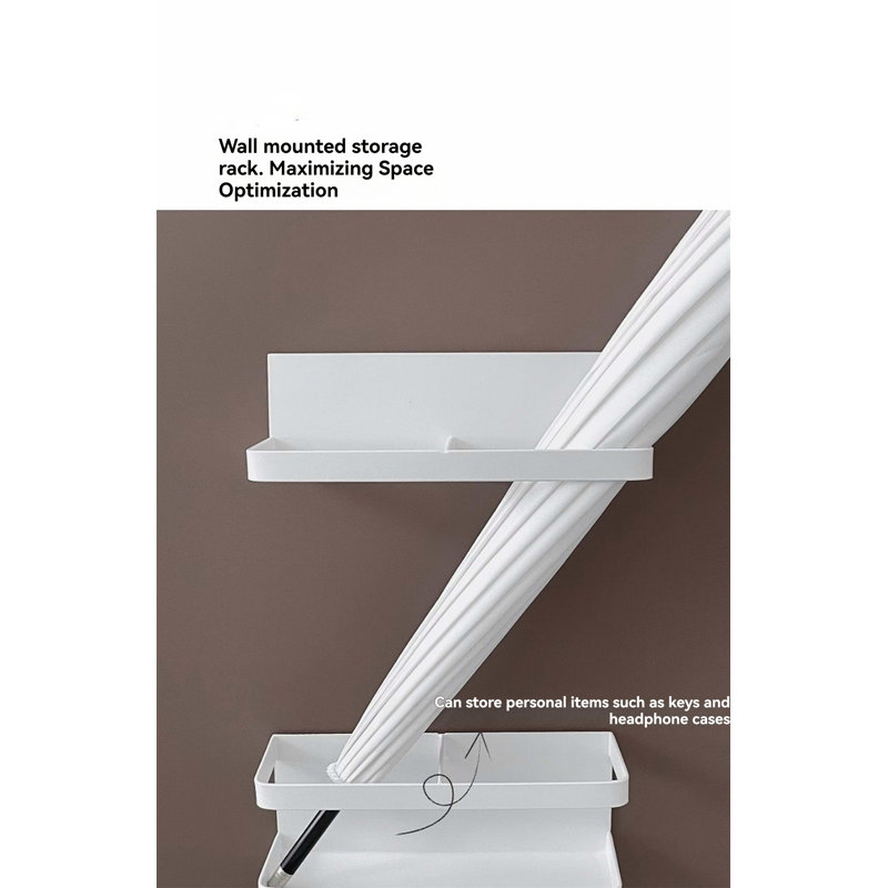 Porfirie Plastic Freestanding Umbrella Stand, White
