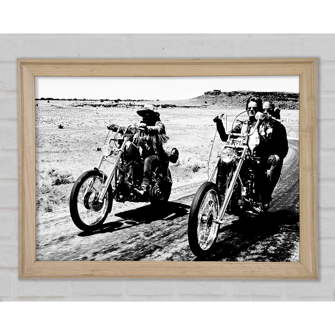 Easy Rider Motorrad fahren B N W - Drucken