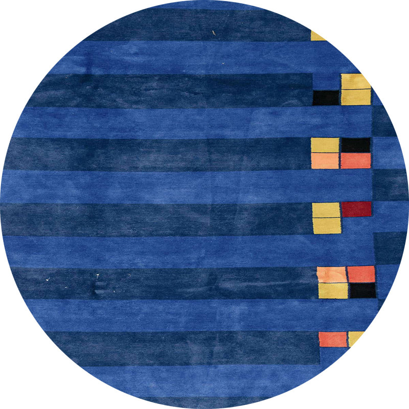 Nikia Abstract Indoor Rug, Round 7'
