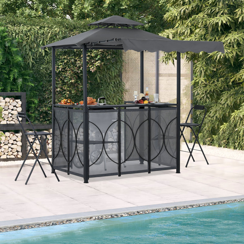 ABCCANOPY L 6,8 pi. Pavillon de jardin avec 2 chaises pliantes