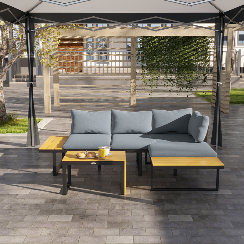 Croker Metal 4 - Person Seating Group with Cushions