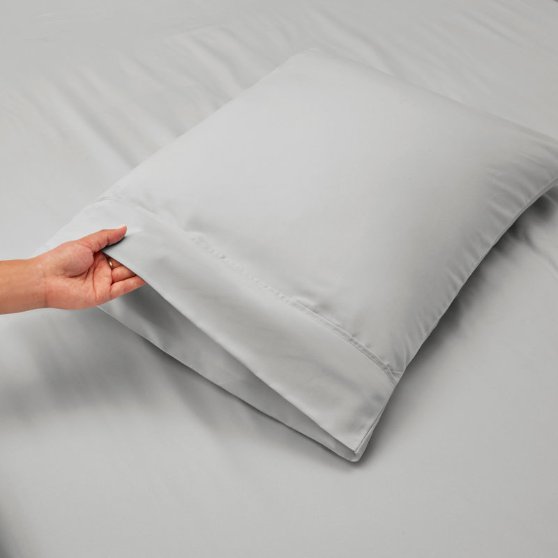 Ensemble de draps en micro-fibre, Argent, Drap-housse de taille double