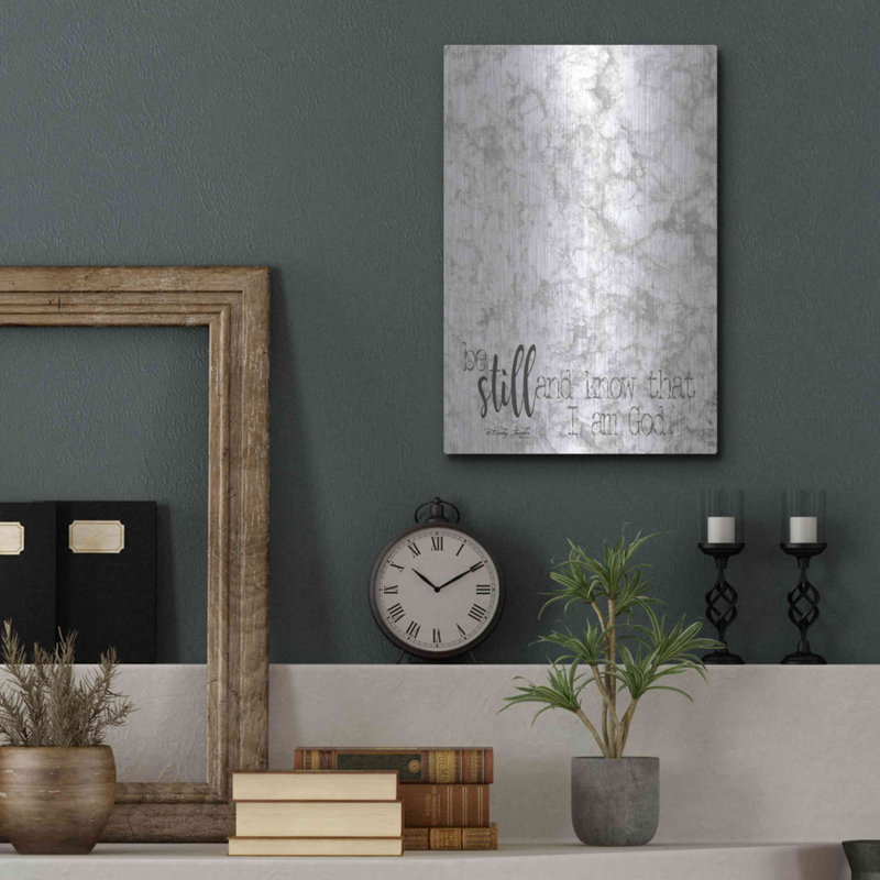 «Be Still» par Cindy Jacobs, art mural en métal, 12 po x 16 po