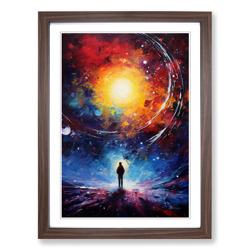 Single Picture Frame Print on Wood, Walnut Framed, 34cm H x 25cm W
