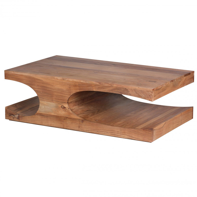 Orrick Solid Wood Solid Coffee Table with Storage, Acacia