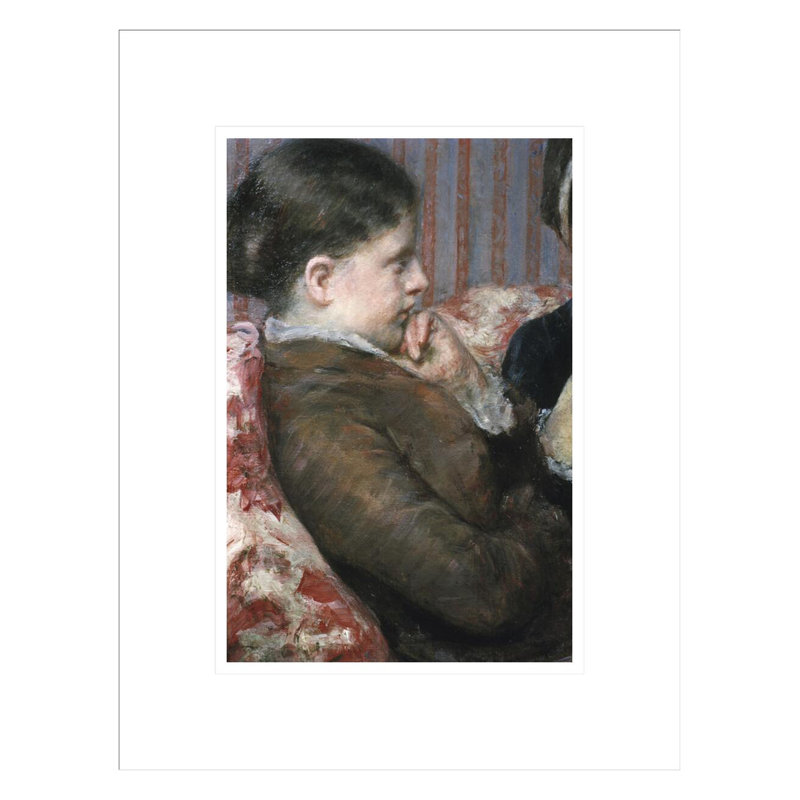 Détail montrant le profil d'une femme d'une tasse de thé par Mary Cassatt, H 16,75 po x l 13,01 po