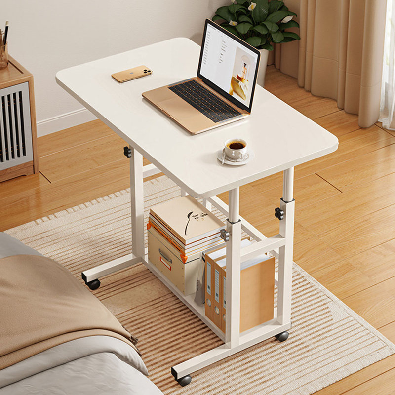 Adjustable Height Steel Computer Desk, White