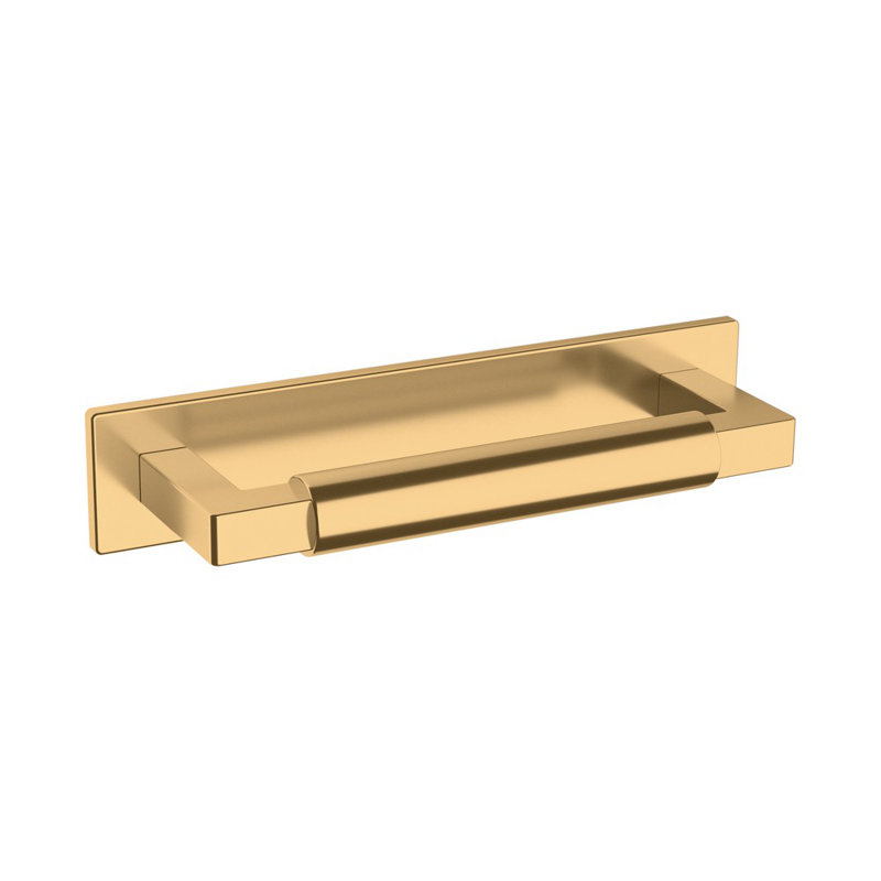 Polished Brass Contemporary Drawer Pull Back Plate