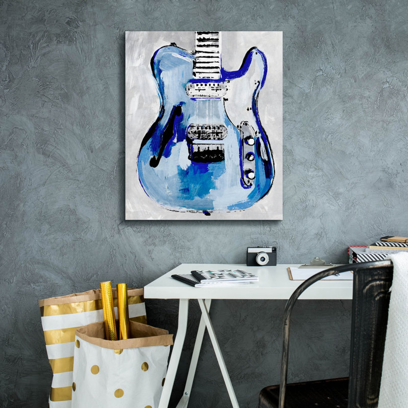 Toile épique Graffiti «Electric Blues 4» par Annie Warren, 20 po x 24 po, H 24 po x l 20 po