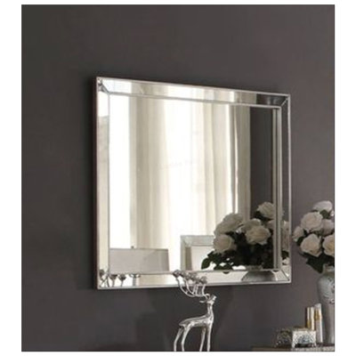 Voeville II Platinum Finish Mirror with Sleek Contemporary Design and Durable Frame, Perfect for Modern Interiors