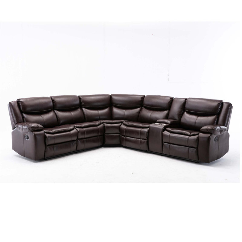 Ensemble de canapé modulaire inclinable en cuir L