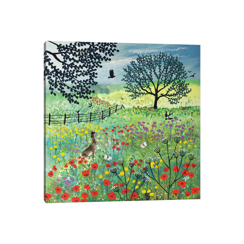 " In Summer Meadow " by Jo Grundy Painting Print, 12" H x 12" W x 0.75" D
