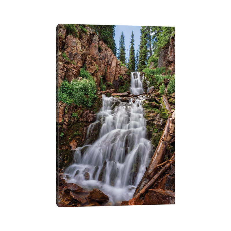 Waterfall Photo - Hidden Falls In San Juan Mountains Of Colorado 1 Piece Wall Art on Canvas, Does Not Apply