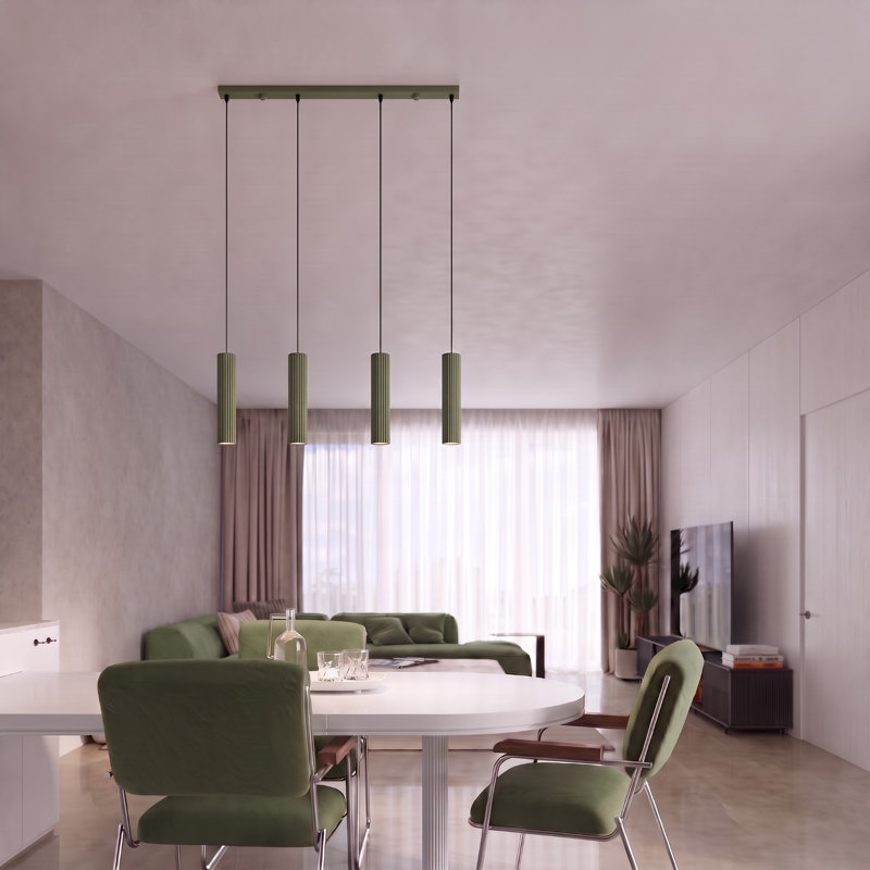 Pendant lamp Bonina 1 burgundy, 81x5x120 cm, Olive Green, 4 Lights