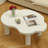 Solid wood tea table with cream clouds-110602411