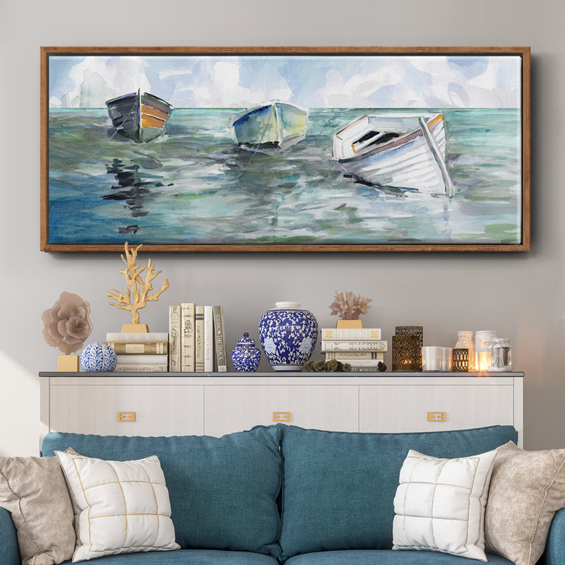 «Caught at Low Tide I», toile encadrée, H 20 po x l 50 po