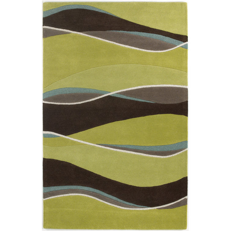 Tapis vert / bleu en laine fait à la main Patillo Cabo