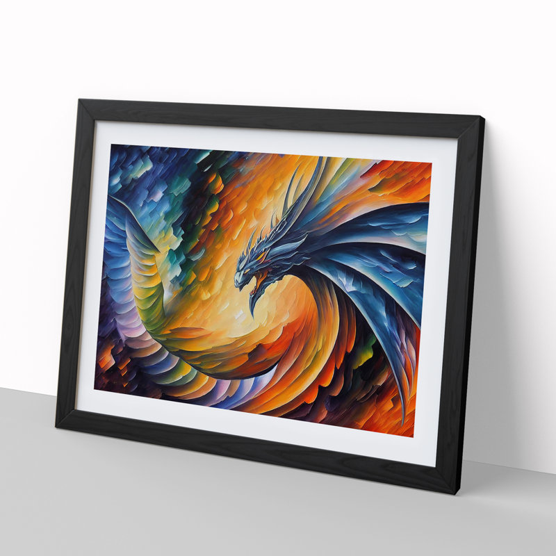 XH1022-2772X Dragon Art Vol.2 - Single Picture Frame Print, Black Framed, 34cm H x 46cm W x 2cm D