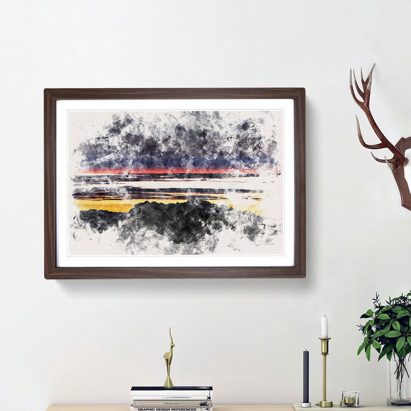 Monte Due Mani Mountain in Italy - Picture Frame Graphic Art Print, Walnut Framed, 27cm H x 36cm W x 2cm D