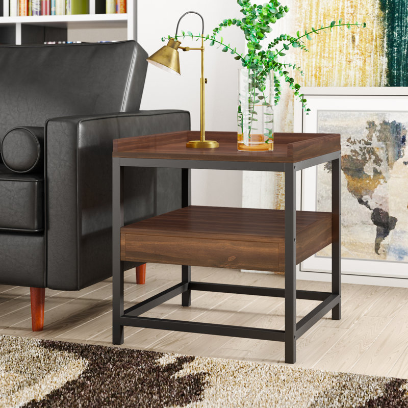 Meadors Solid Wood End Table with Storage