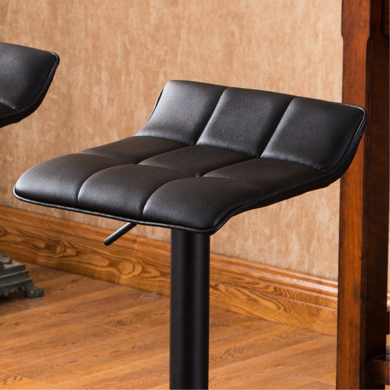 Paire de tabourets de bar pivotants en cuir reconstitué noir - rotation à 360 degrés pour plus de commodité et de style 2