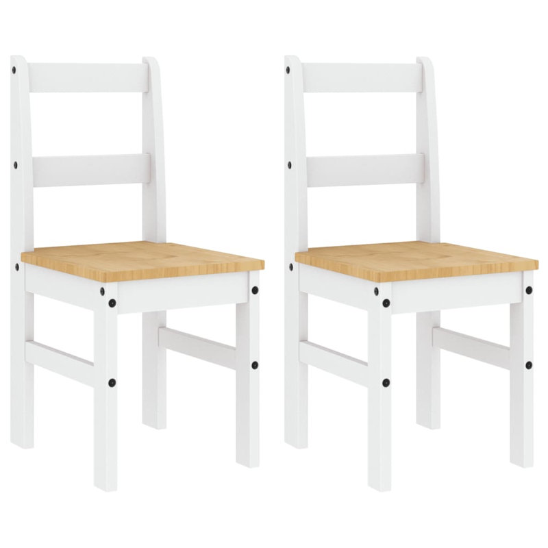 Aquan 45cm H Solid Wood Side Chair, White/Brown