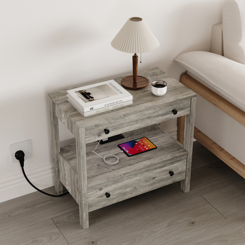 Table de chevet Rae, Greige