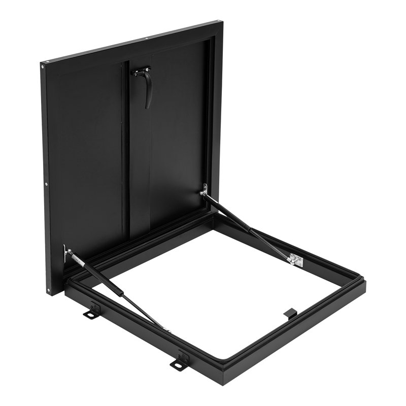 Trappe de sécurité robuste en alliage d'aluminium, L 26,37 po x H 26,37 po, Noir