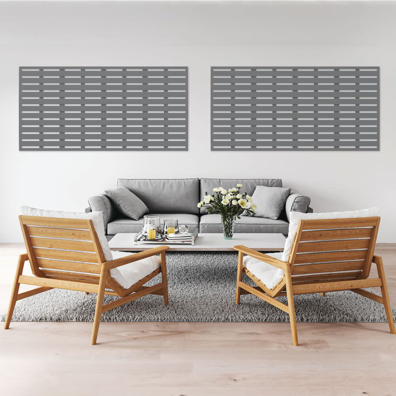 Gray Polypropylene Decorative Screen Panel 34" x 68"