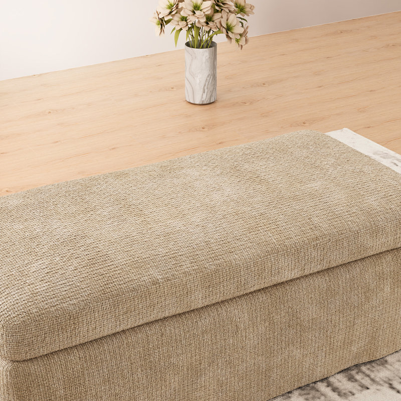 Fauteuil d'appoint rembourré avec repose-pieds en chenille, Blé