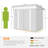 7' x 4' Metal Outdoor Storage Shed w/ Sliding Doors Charcoal Grey