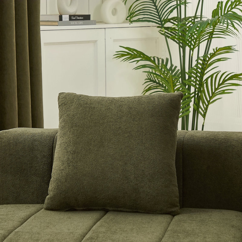 Canapé modulaire courbé Chenille, Vert