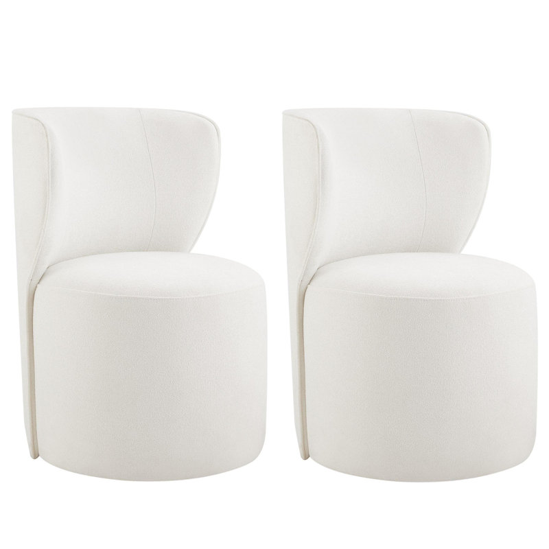 Chaise de salle à manger rembourrée Luckett (ensemble de 2), Ivoire élite