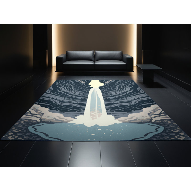 Tapis marocain gris bohème lavable à la machine Pegah, 3' Square
