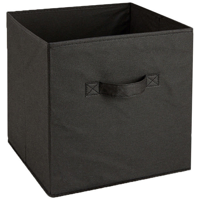 Wayfair Basics™ Fabric Decorative Bin, 27cm H x 27cm W x 27cm D, Black