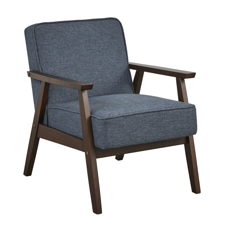 Berthiaume Upholstered Accent Chair, Blue Polyester