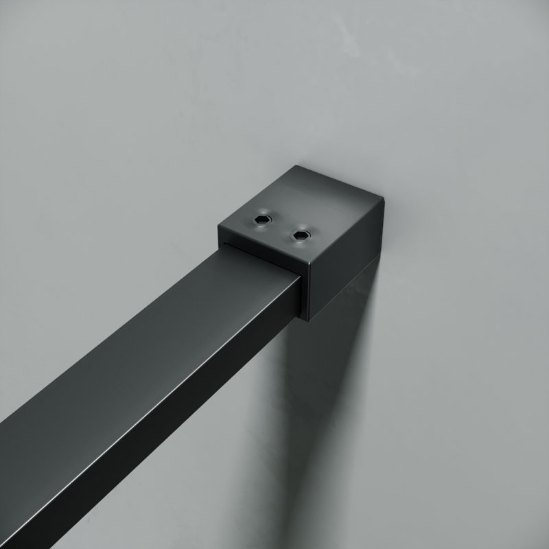 Walk in Shower Enclosure With Dark Grey Easy Clean Safety Glass , Black, 100"