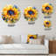 Horloge murale jaune et bleu doré-1182971064