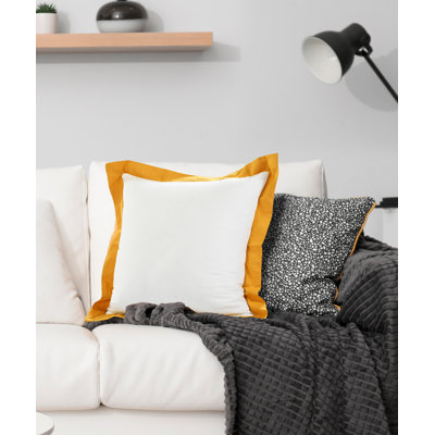  Coussin à fermeture à glissière géométrique 100% coton 20 po x 20 po