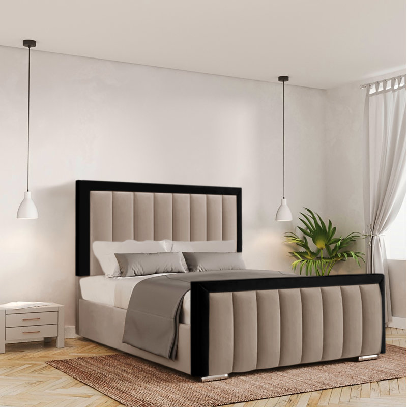 Ballal Upholstered Bed, Super King (6'), Coffee